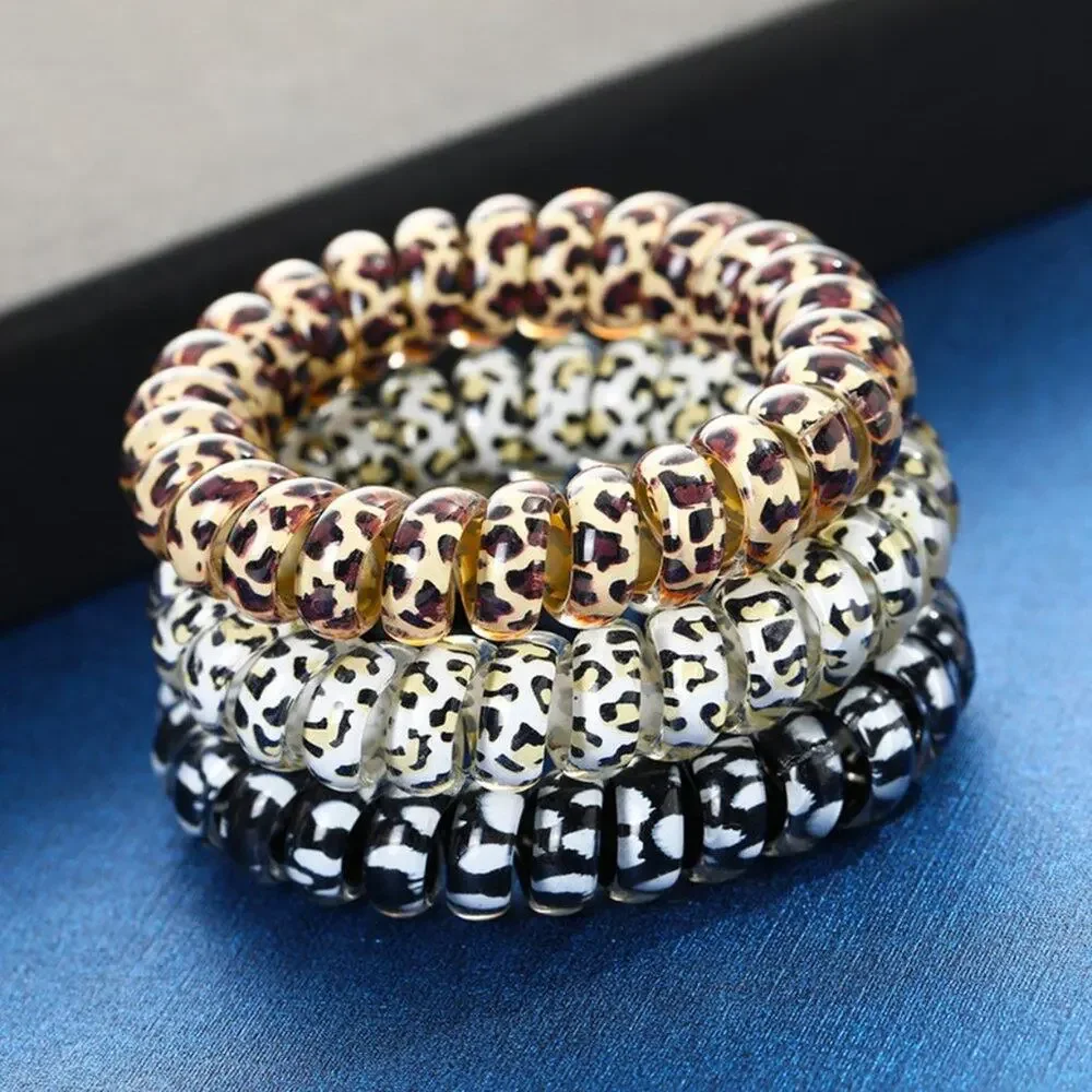Animal Print Telephone Cord Hair Tie Set of 3‎ Large